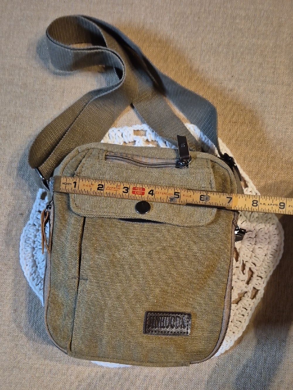 Small Messenger Canvas Crossbody and Shoulder Bag - Spacious - Durable - Picture 5 of 11